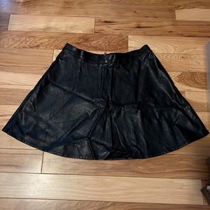 Black pleather mini skirt